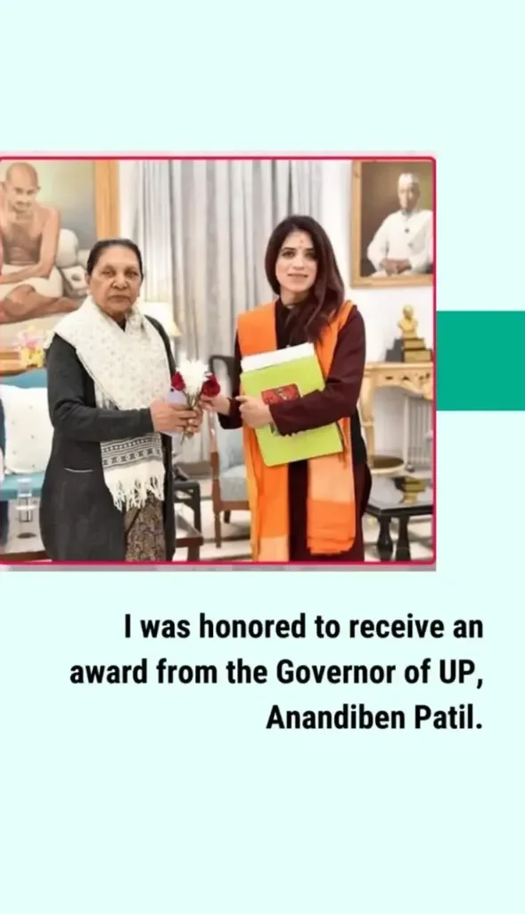 Honored by Governor of UP